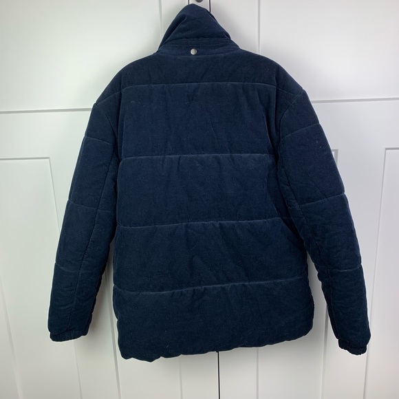 Banana Republic MENS SMALL Corduroy Puffer Coat Jacket Down Navy - Picture 14 of 14